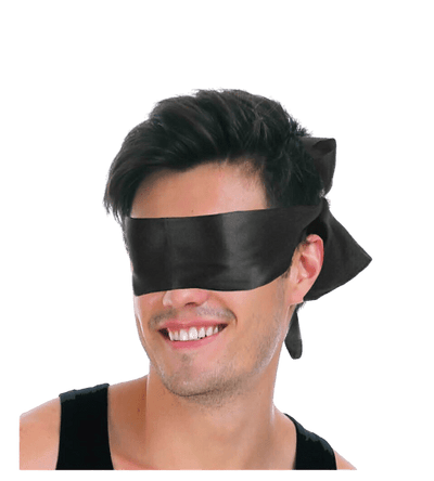 Blindfold Eye Mask Sleep Adult Toy Fun Soft Role Play Satin Fun - Black