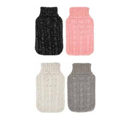2L HOT WATER BOTTLE with Knit Sparkles Cover Winter Warm Natural Rubber Bag Payday Deals
