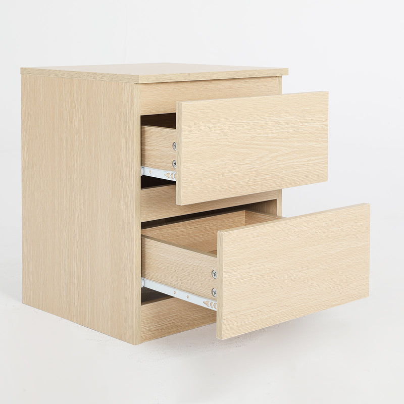 2X Bedside Table Side Storage Cabinet Nightstand Bedroom 2 Drawer JOSS OAK Payday Deals
