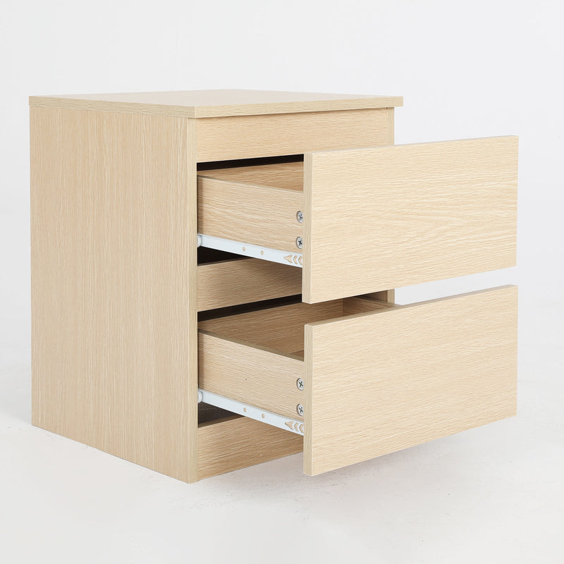 2X Bedside Table Side Storage Cabinet Nightstand Bedroom 2 Drawer JOSS OAK Payday Deals