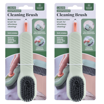 2x Multifunctional Liquid Shoe Brush Cleaners Soap Dispenser Cleaning Brush