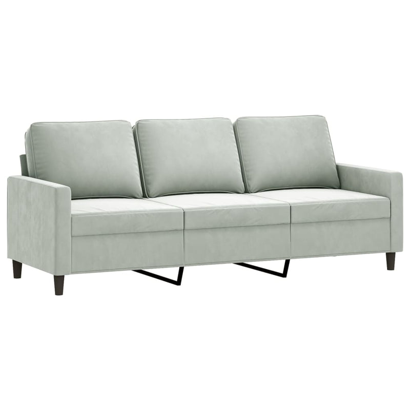 3 Piece Sofa Set with Cushions Light Grey Velvet Payday Deals
