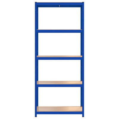 5-Layer Shelves 2 pcs Blue Steel&Engineered Wood Payday Deals