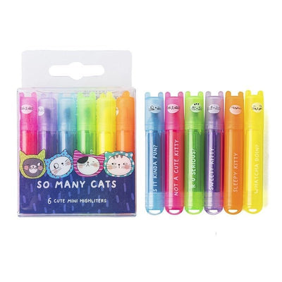 6pcs So Many Cats Cute Scented Mini Highlighter Pens