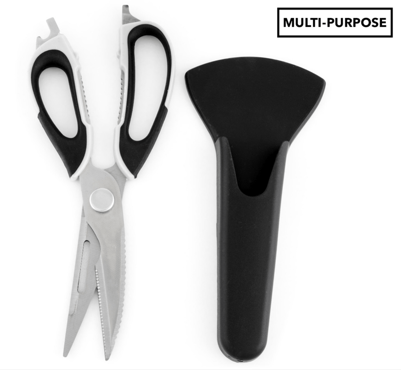 7 in 1 Multi Purpose Kitchen Super Scissors w/ Magnetic Case for Meat Nuts Payday Deals