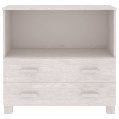 Sideboard White 85x35x80 cm Solid Wood Pine
