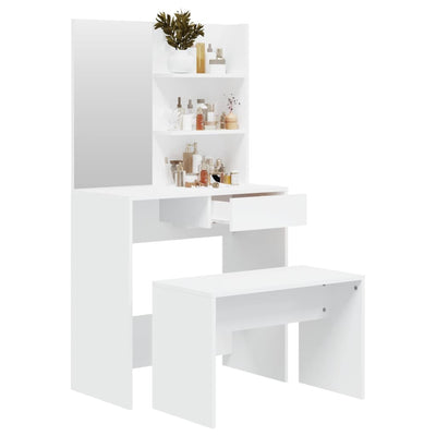 Dressing Table Set White 74.5x40x141 cm