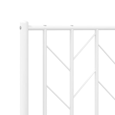 Metal Bed Frame with Headboard White 150x200 cm