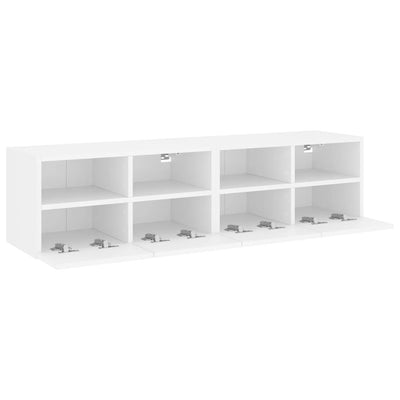 TV Wall Cabinets 2 pcs White 60x30x30 cm Engineered Wood