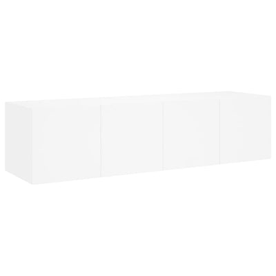 TV Wall Cabinets with LED Lights 2 pcs White 60x35x31 cm