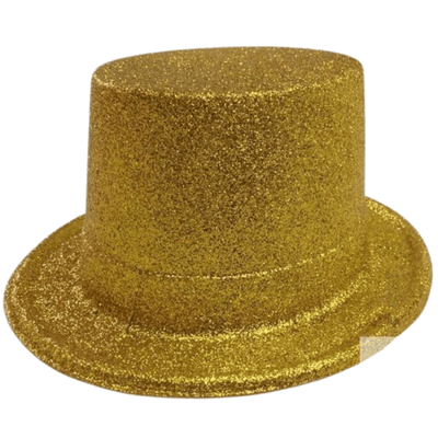 GLITTER TOP HAT Fancy Party Plastic Costume Tall Cap Fun Dress Up Sparkle