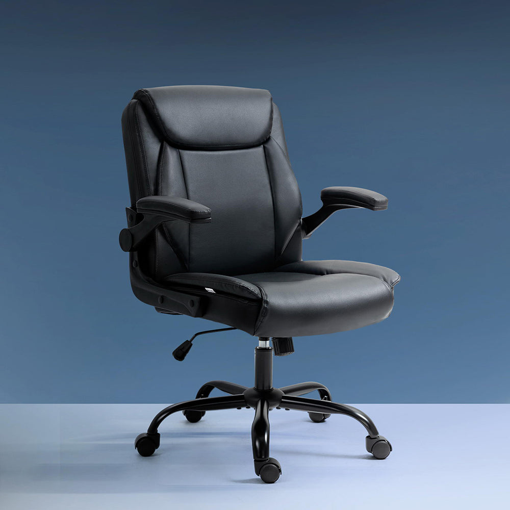 Artiss Executive Office Chair Mid Back Black – Payday Deals