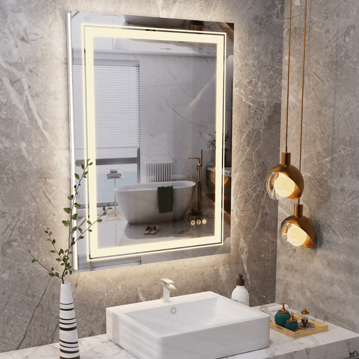 Interior Ave - LED Round Frameless Salon / Bathroom Wall Mirror - 80m