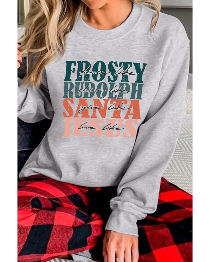 Azura Exchange Long Sleeve Sweatshirt with Frosty Rudolph and Santa Jesus - M