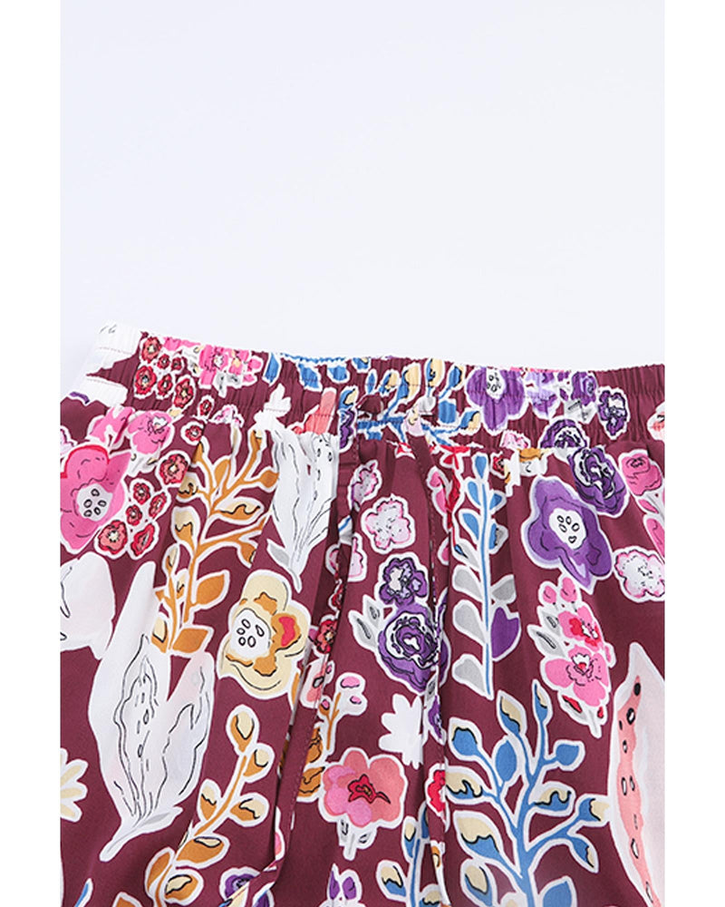 Azura Exchange Boho Floral Print High Waist Maxi Skirt - S