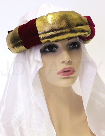 Arabian Desert Prince Hat Headpiece Costume Party Fancy Dress Arabic