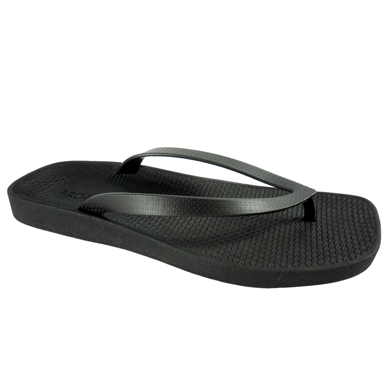ARCHLINE Breeze Arch Support Orthotic Thongs Flip Flops Arch Support - Black - 39 EUR (Womens 8US/Mens 6US) Payday Deals