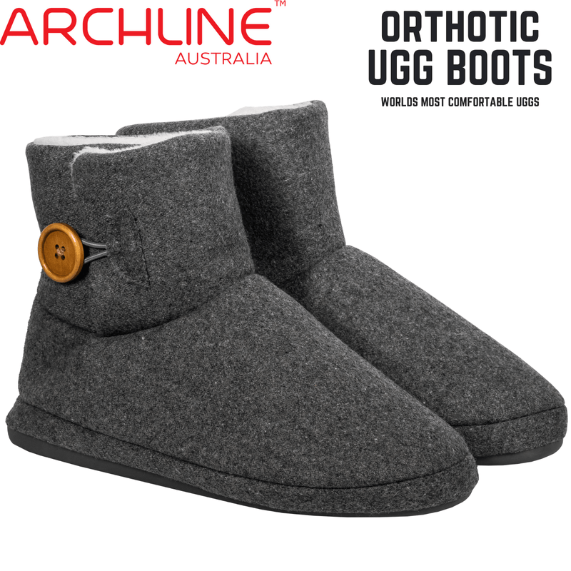 Archline Orthotic UGG Boots Slippers Arch Support Warm Orthopedic Shoes - Grey Payday Deals