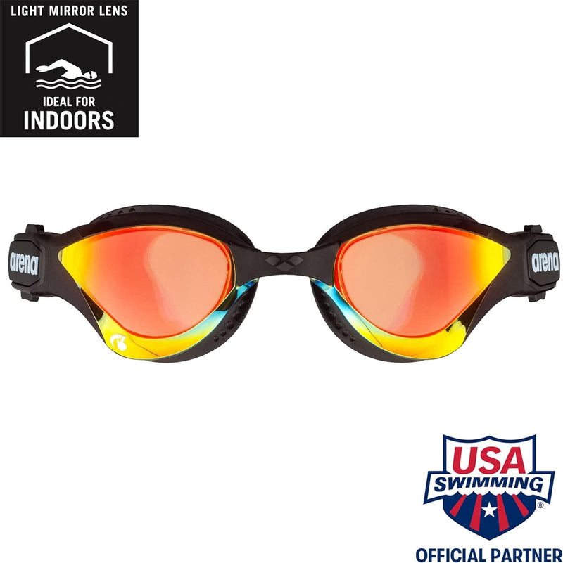 Arena Cobra Tri Swipe Tri Mirrored Goggles Swimming Swim Glasses - Yellow/Black Payday Deals