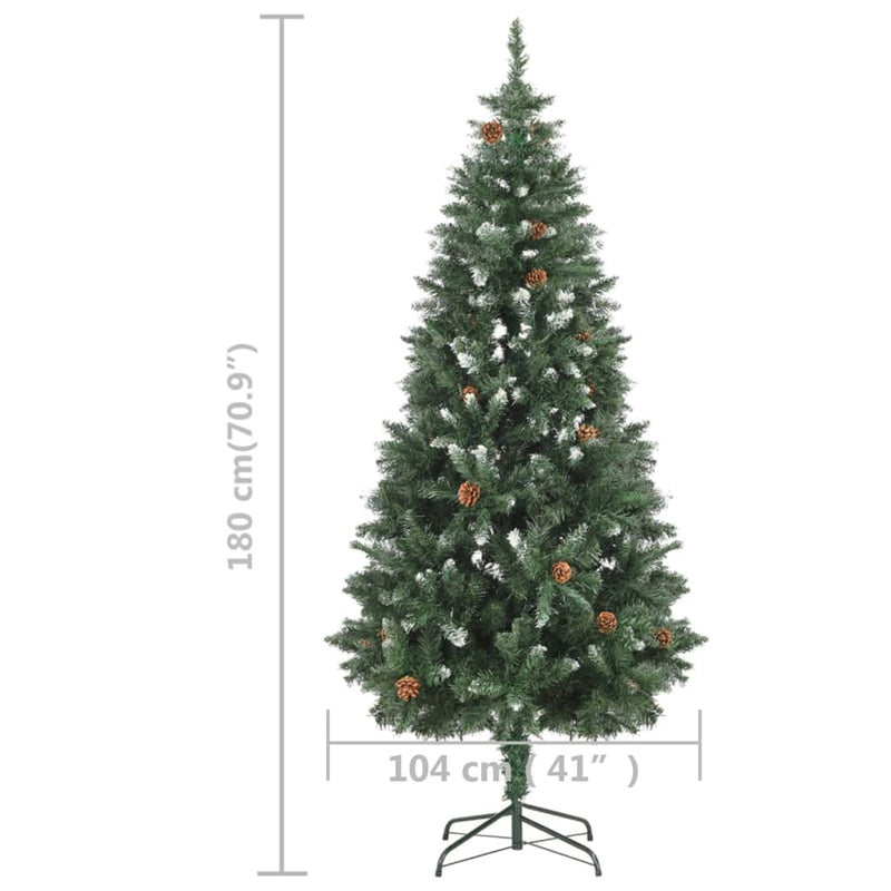 Artificial Pre-lit Christmas Tree with Pine Cones 180 cm Payday Deals