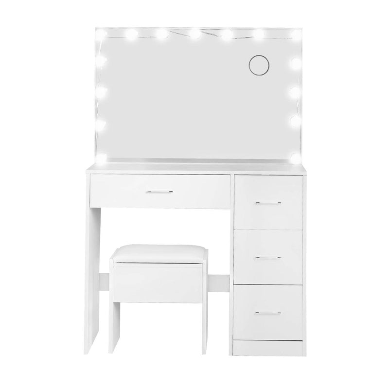 Artiss Dressing Table Set Stool 15 Led Bulbs White Darcy Payday Deals