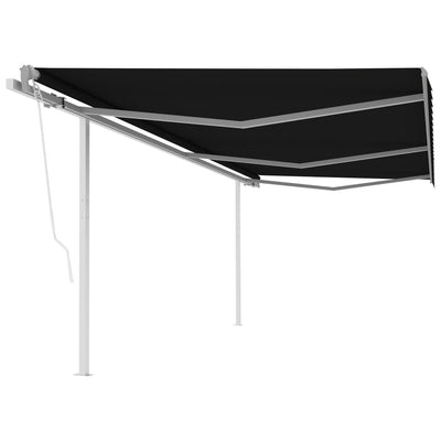 Automatic Retractable Awning with Posts 6x3 m Anthracite Payday Deals