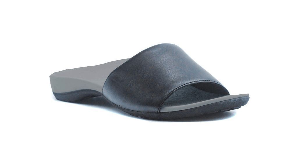 Axign Orthotic Slides Slip On Thongs Slippers Flip Flops - Black