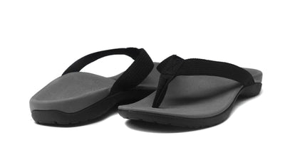 AXIGN Premium Orthotic Arch Support Flip Flops Sandal Thongs Archline - Grey/Black