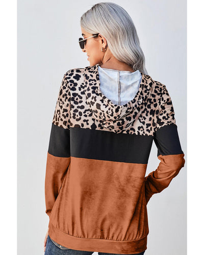 Azura Exchange Leopard Tie Dye Colorblock Hoodie - XL Payday Deals