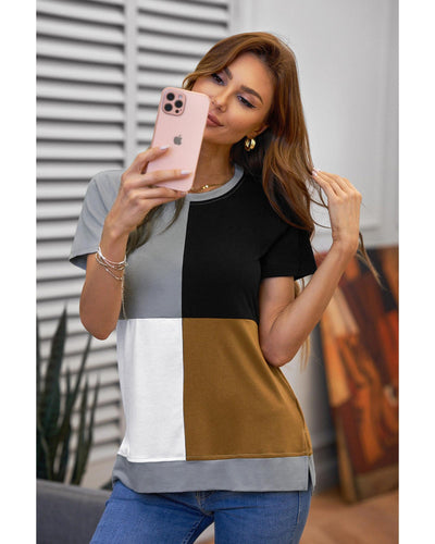 Azura Exchange Luxury Colorblock T-Shirt with Slits. - M Payday Deals