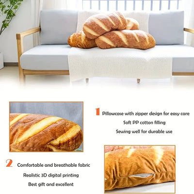 Bread Pillow Funny Stuffed Bread Shaped Pillow Toy Gift for Kids Adults 53cm/21" Payday Deals