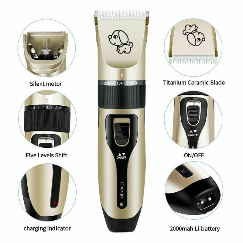 Cat Dog Pet Clippers Hair Electric Clipper Grooming Trimmer Shaver Cordless Kit Payday Deals