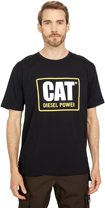 Caterpillar Mens Big & Tall CAT Diesel Power Short Sleeve Classic Fit Tee - Black