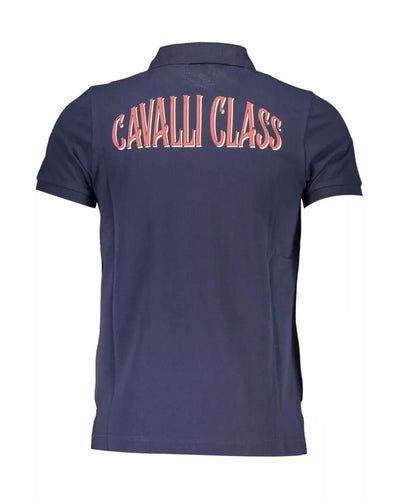 Cavalli Class Men's Blue Cotton Polo Shirt - XL Payday Deals