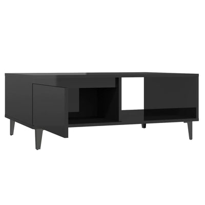 Coffee Table High Gloss Black 90x60x35 cm Chipboard Payday Deals