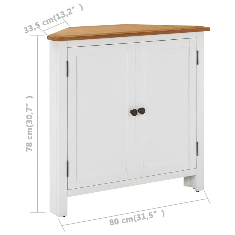 Corner Cabinet 80x33.5x78 cm Solid Oak Wood Payday Deals