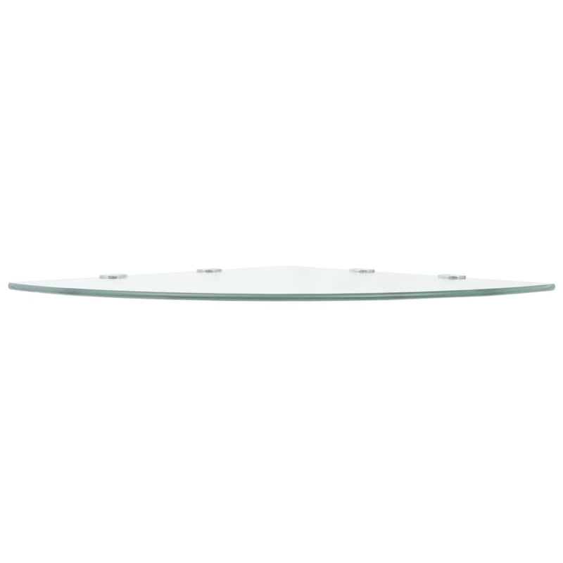 Corner Shelf with Chrome Supports Glass Clear 45x45 cm Payday Deals