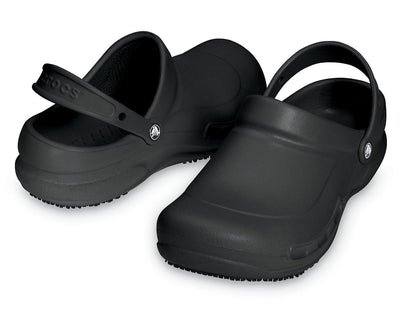 Crocs Bistro Slip Resistant Clogs Shoes Sandals Work Occupational - Black - Mens US 12/Womens US 14