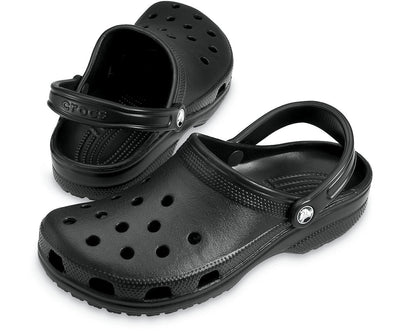 Crocs Classic Clogs Roomy Fit Sandal Clog Sandals Slides Waterproof - Black - Mens US 8/Womens US 10