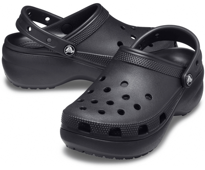 Crocs Womens Classic Platform Clog Sandals - Black Payday Deals