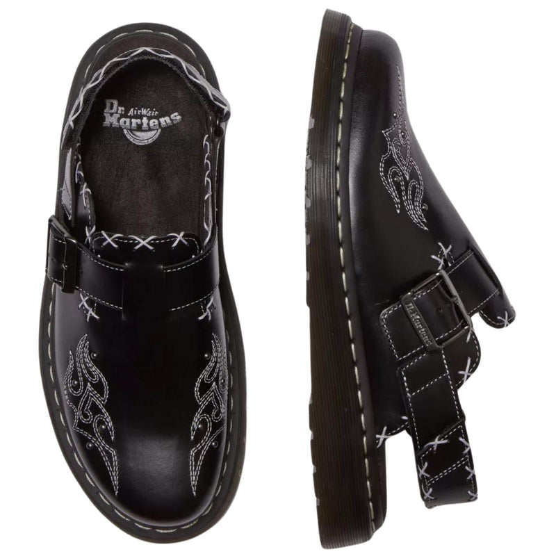 Dr. Martens Jorge II Gothic Americana Leather Sling Back Shoes Mary Jane - Black Payday Deals