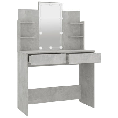 Dressing Table with LED Concrete Grey 96x40x142 cm Payday Deals