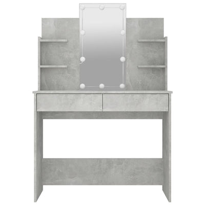 Dressing Table with LED Concrete Grey 96x40x142 cm Payday Deals