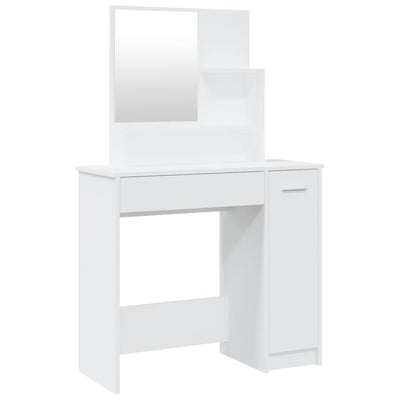 Dressing Table with Mirror White 86.5x35x136 cm Payday Deals