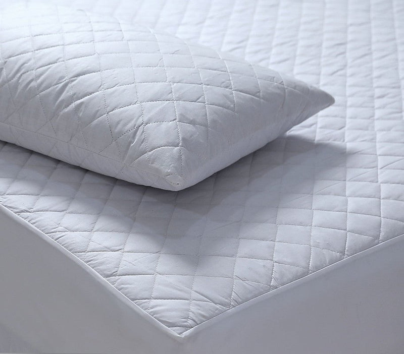 Elan Linen 100% Cotton Quilted Fully Fitted 50cm Deep Super King Size Waterproof Mattress Protector Payday Deals
