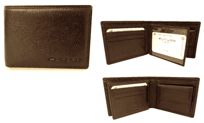 Futura Mens RFID Leather Coin Fold Over Genuine Leather Wallet - Tan