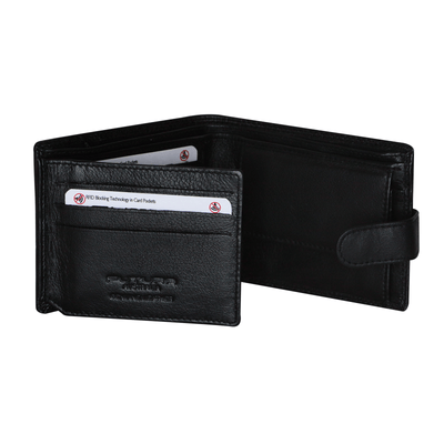 Futura Mens RFID Leather Coin Fold Over Wallet - Black Payday Deals