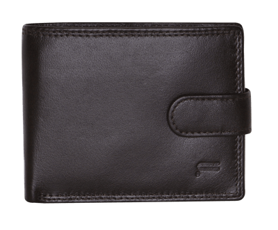 Futura Mens RFID Leather Coin Fold Over Wallet - Brown Payday Deals