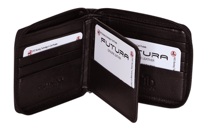 Futura Mens Zip Around Leather Wallet RFID Gift - Black Payday Deals