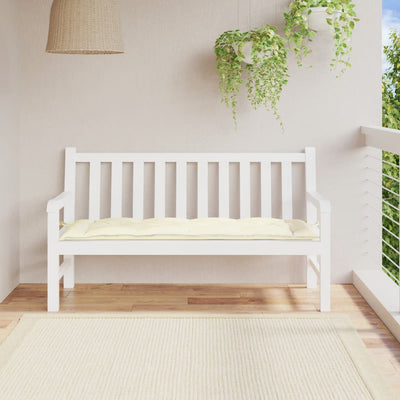 Garden Bench Cushion Cream White 150x50x7 cm Fabric
